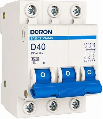 Выключатель автоматический DEKRON ВА47-29 3P D40A 4.5кА / mcb29-3-D40-dek