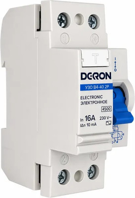 Устройство защитного отключения DEKRON ВД-40 2P 16А/10мА АС 4.5кА / rcd40-2-16-10AC-dek