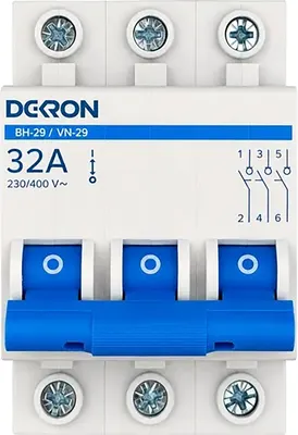 Выключатель нагрузки DEKRON ВН-29 3P 32А / is29-3-32-dek