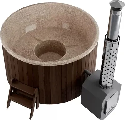 Купель Polarspa Light 195 Hot термососна S3 (бежевый/темный, с хромотерапией)