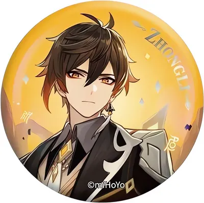 Значок miHoYo Character Banner Art Can Badges Vago Mundo Zhongli / GEN134