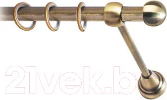 Карниз для штор Lm Decor Шар малый 124 1р гладкий (антик, 3.2м)