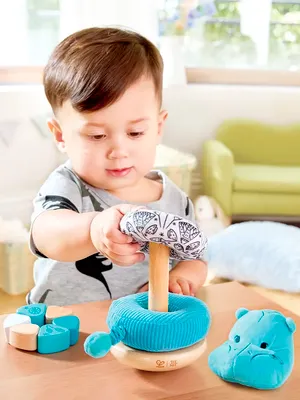 Развивающий игровой набор Hape Пирамидка Бегемотик Уильям E0142_HP