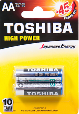 Комплект батареек Toshiba LR6 2BP (2шт)