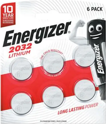 Комплект батареек Energizer CR2032 6BP (6шт)