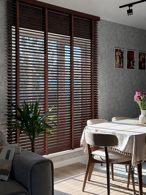 Жалюзи горизонтальные НеоФьюжен 50-14 Бамбуковые 180x180 (венге, какао тесьма)
