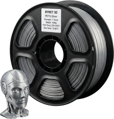 Пластик для 3D-печати BYNET3D PETG / BN_PETG0_SL (Silver)