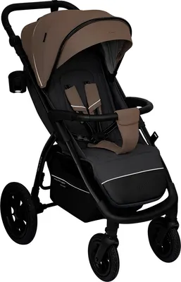 Детская прогулочная коляска INDIGO Epica Xl Air с сумкой (темно-бежевый/серый)