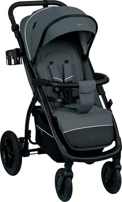 Детская прогулочная коляска INDIGO Epica Xl Air+ с сумкой (темно-серый)
