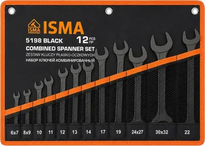 Набор ключей ISMA 5198 Black (68300)