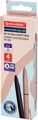Набор шариковых ручек Brauberg Morandi Color / 144495 (4шт, синий)