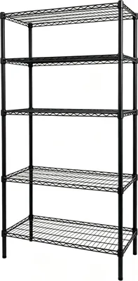 Стеллаж металлический Стелла-техник ТРС9045180П5В (черный)