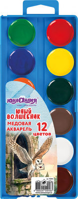 Акварельные краски Юнландия Юный волшебник / 192810 (12цв)