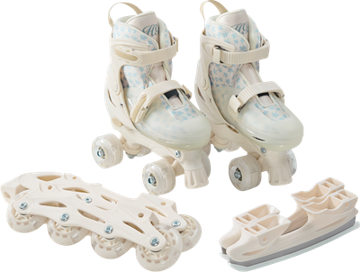 Ролики-коньки Happy Baby Skrolls 50057 (M, blue flowers)