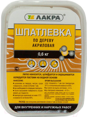 Шпатлевка готовая Лакра По дереву (600г, береза)