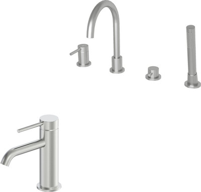 Комплект смесителей Oliveeka OL-669017+88139017-BN (никель матовый)
