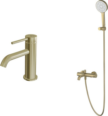 Комплект смесителей Oliveeka OL-639017+88139017-BG (золотой матовый)
