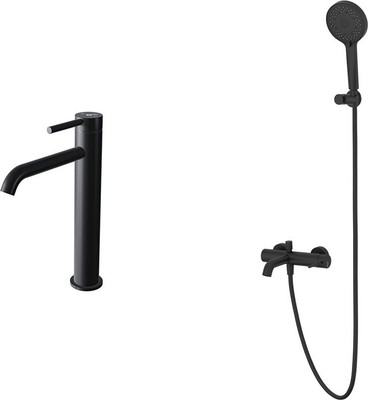 Комплект смесителей Oliveeka OL-639017+88239017-MB (черный матовый)