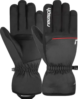 Перчатки лыжные Reusch Snow King / 6401198-7680 (р.9.5, Black/Black Melange/Fire Red)