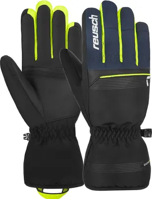 Перчатки лыжные Reusch Snow King / 6401198-7800 (р.9.5, Black/Dress Blue/Safety Yellow)