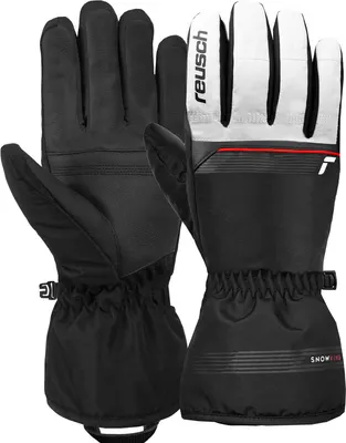 Перчатки лыжные Reusch Snow King / 6401198-1120 (р.9.5, White/Fire Red/Black)