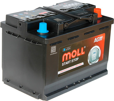 Автомобильный аккумулятор MOLL 720А AGM 6-QTF-70(720)-L (70 А/ч)