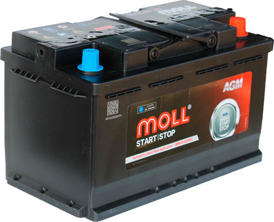 Автомобильный аккумулятор MOLL 800А AGM 6-QTF-80(800)-L (80 А/ч)