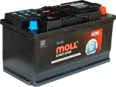 Автомобильный аккумулятор MOLL 850А AGM 6-QTF-92(850)-L (92 А/ч)