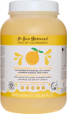 Шампунь для животных Iv San Bernard Fruit Of The Groomer Maracuja для длинной шерсти с протеинами (3л)