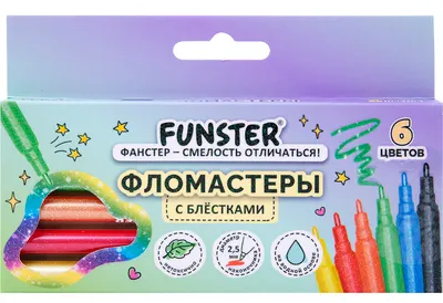Фломастеры FUNSTER Glitter / 152628 (6цв)