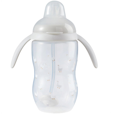 Поильник Happy Baby 14016 с трубочкой и ручками (light gray)