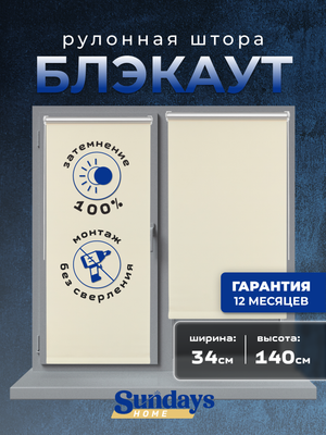 Рулонная штора Sundays Home LM 168-03 34х140 (молочный)