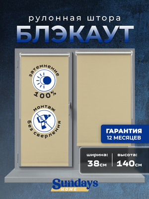 Рулонная штора Sundays Home LM 168-05 38х140 (бежевый)