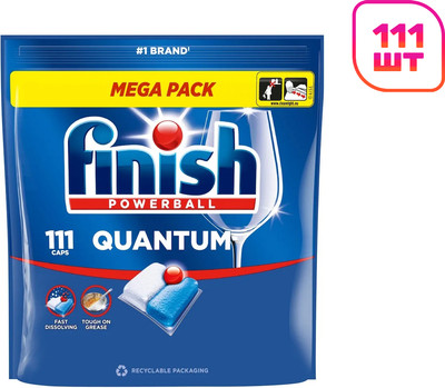 Капсулы для посудомоечных машин Finish Powerball Quantum AIO (111шт)