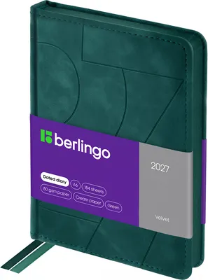 Ежедневник Berlingo Velvet 2027г / DD7_43603 (184л, зеленый)