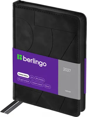 Ежедневник Berlingo Velvet 2027г / DD7_43602 (184л, черный)