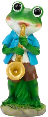 Фигурка для сада GREENGO Лягушонок с саксофоном / 11021536