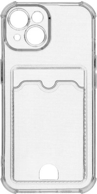 Чехол-накладка Zibelino Silicone Card Holder для Apple iPhone 15 / ZSCH-IPH-15-CAM-TRN (прозрачный)