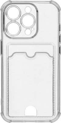Чехол-накладка Zibelino Silicone Card Holder для Apple iPhone / ZSCH-IPH-15-PRO-CAM-TRN (прозрачный)