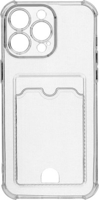 Чехол-накладка Zibelino Silicone Card Holder для Apple / ZSCH-IPH-15-PRO-MAX-CAM-TRN (прозрачный)