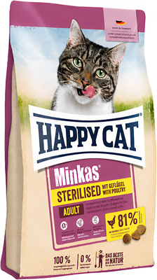 Сухой корм для кошек Happy Cat Minkas Sterilised Adult домашняя птица / 70775 (4кг)