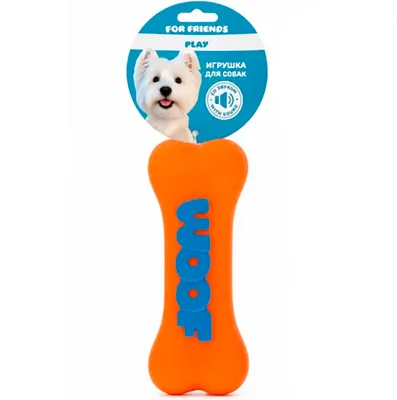 Игрушка для собак For Friends Кость Woof с пищалкой / DA021