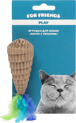Игрушка для кошек For Friends Конус с перьями YFTOY03-062К