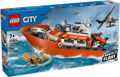 Конструктор Lego City Спасательный катер и вертолет береговой охраны 60504