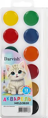 Акварельные краски Darvish Котенок / DV-16257-12 (12цв)