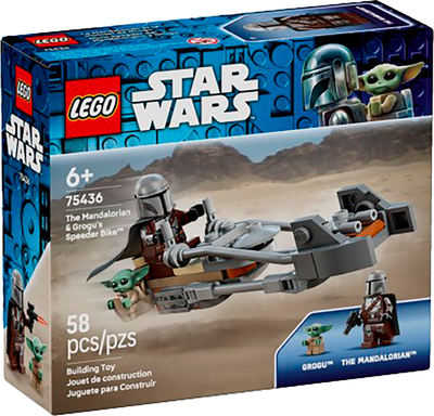Конструктор Lego Star Wars Спидер-байк Мандалорца и Грогу 75436