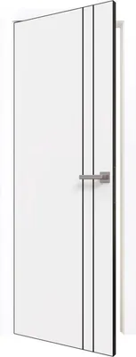 Дверь межкомнатная Юни Prime Line 4 ПЭТ G ABS 40х200  (White Silk)