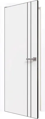 Дверь межкомнатная Юни Prime Line 4 ПЭТ G ABS 90х200  (White Silk)