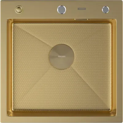 Мойка кухонная Arfeka ECO AR 50x50 Pop-UP Gold PVD Nano Decor