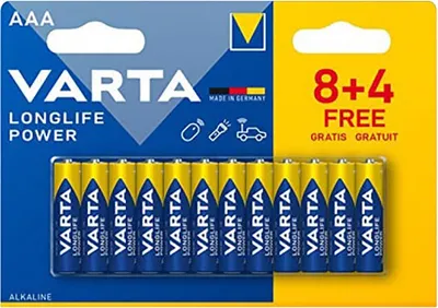 Комплект батареек Varta Longlife Power AAА LR03 Alkaline BL12 12/240 / 4903121472